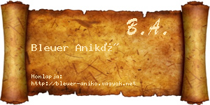 Bleuer Anikó névjegykártya